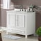 Alaterre Furniture Williamsburg 2pc Wooden Bathroom Vanity Set - 36-in. L Vanity, 30-in. L Rectangular Mirror, White AVAN3600WHB - alternate 8
